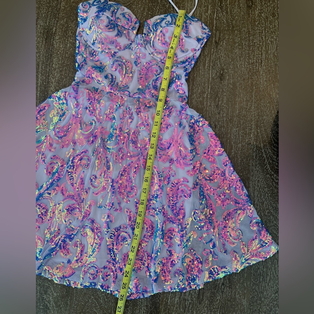 Kendra Lace-up Sequin Party Dress - Picture 7 of 12